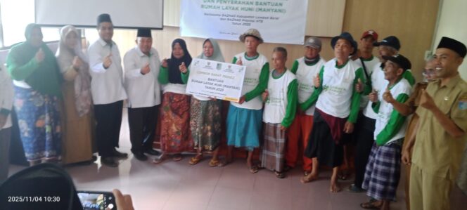 
 Banznas Lobar Dan Basnaz Provinsi Salurkan Rumah di Desa Taman Ayu.